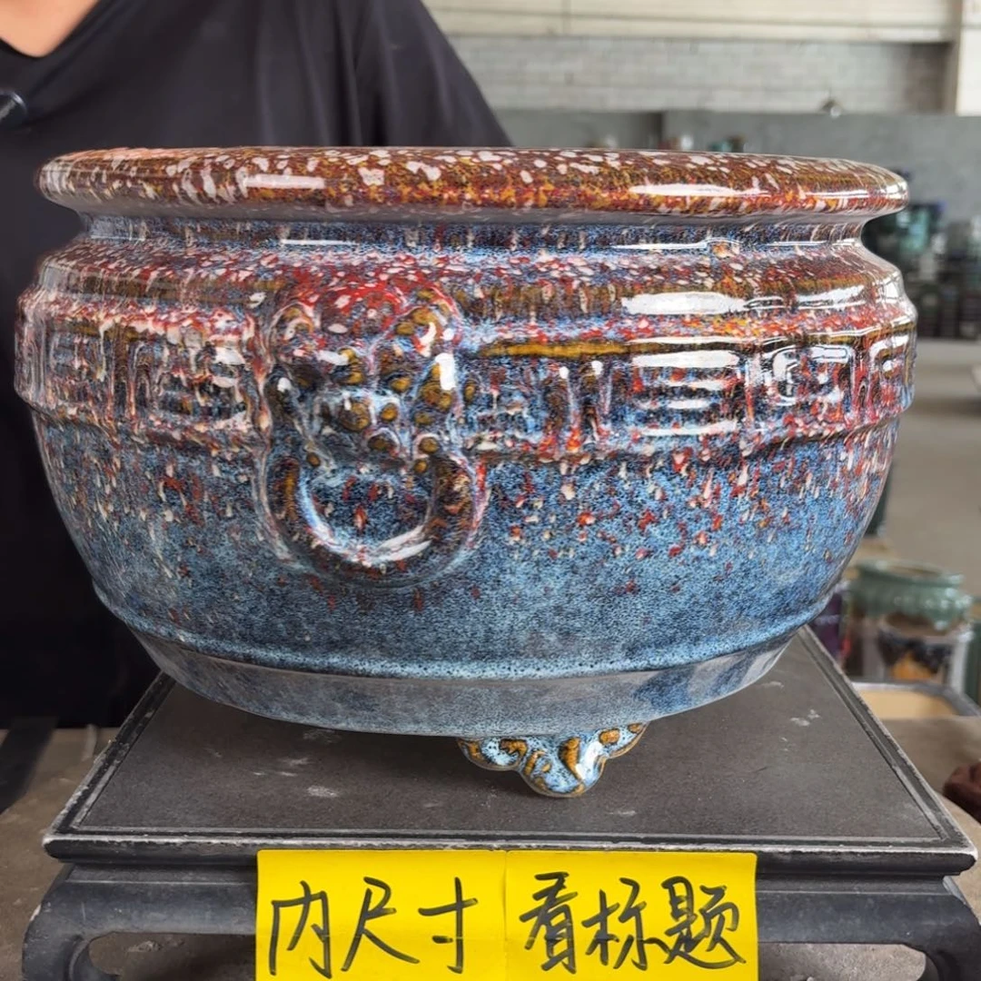 。一风堂石湾花盆 盆口收缩 内27*17