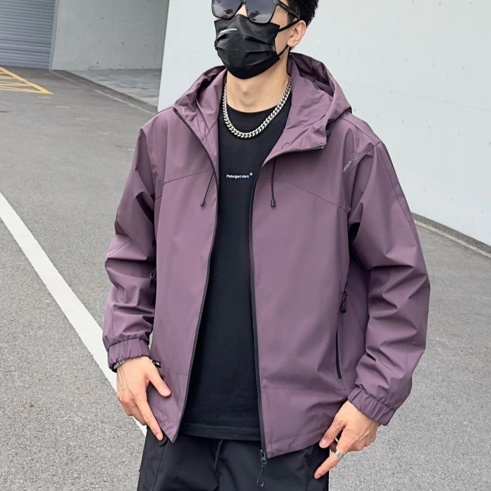 【风起伦敦】紫-灰-小众户外休闲工装情侣夹克外套J8809