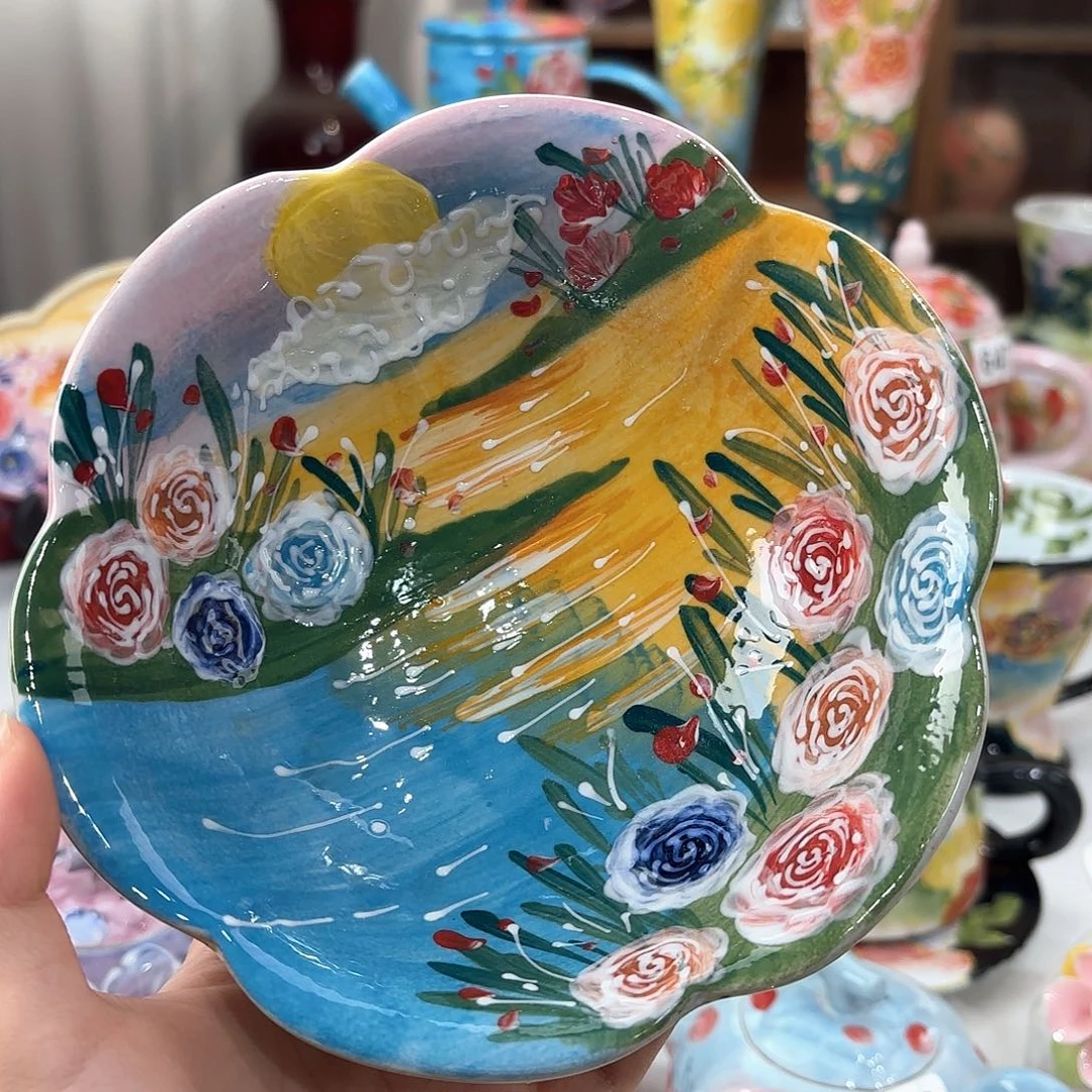 景德镇手绘高温釉下彩陶瓷茶具