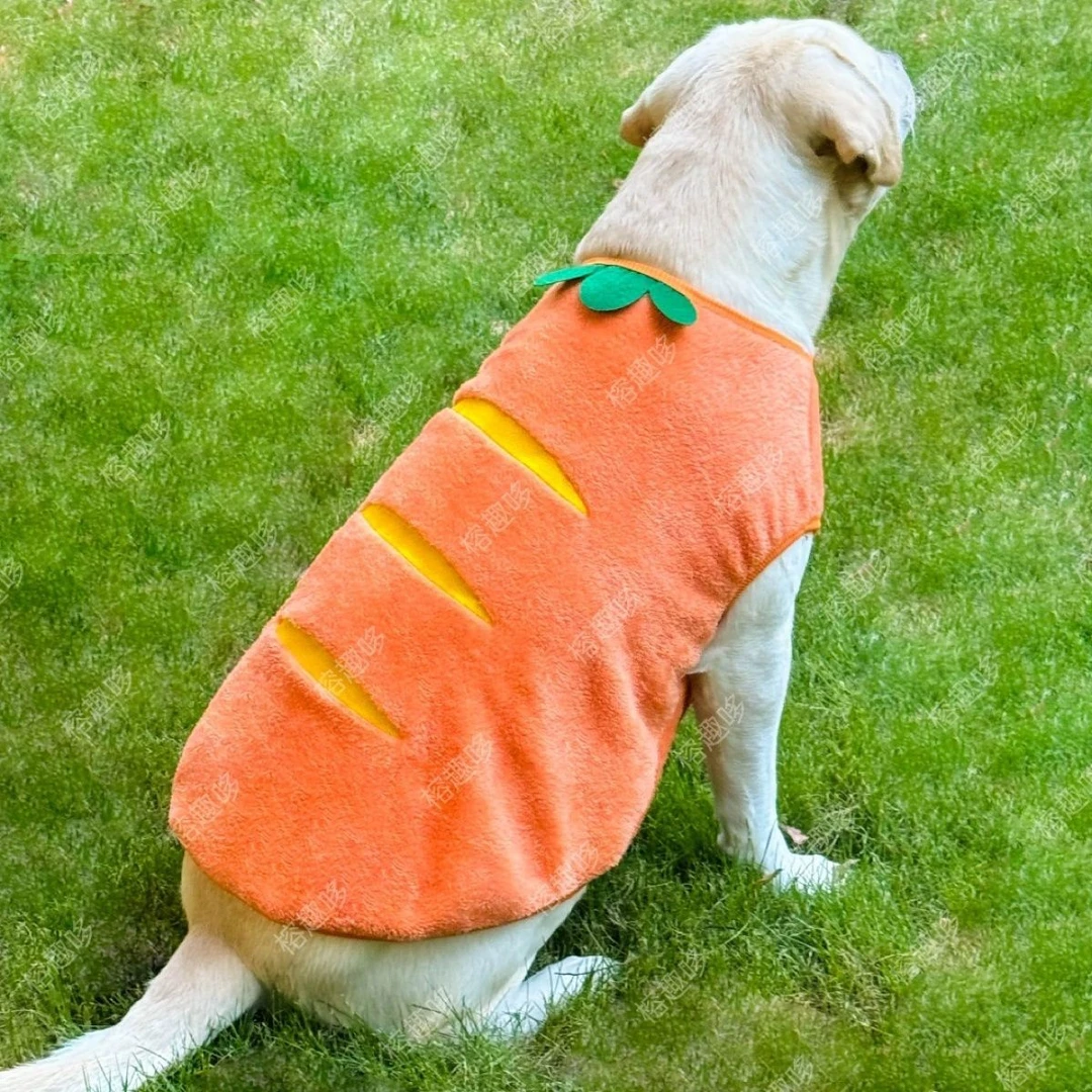 大型犬衣服法兰绒秋冬保暖可爱萝卜背心潮流拉布拉多萨摩耶边牧萌