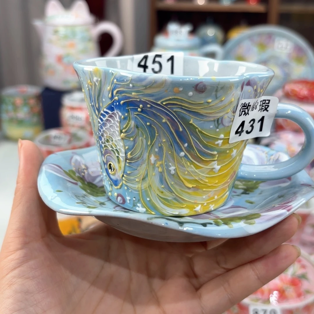 景德镇手绘高温釉下彩陶瓷茶具
