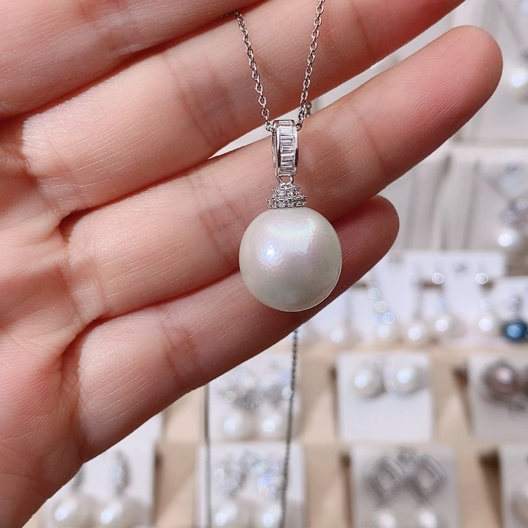 颈饰银S925镶嵌淡水珍珠