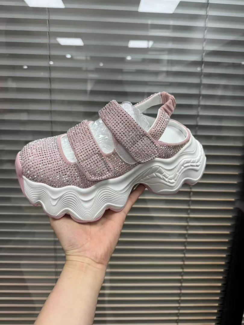 浪花大底满天星水钻老爹凉鞋7070-1