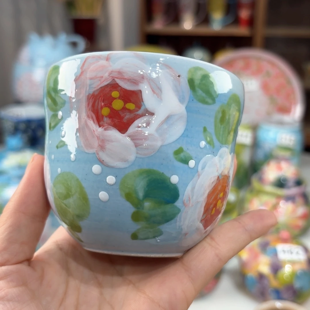 景德镇手绘高温釉下彩陶瓷茶具