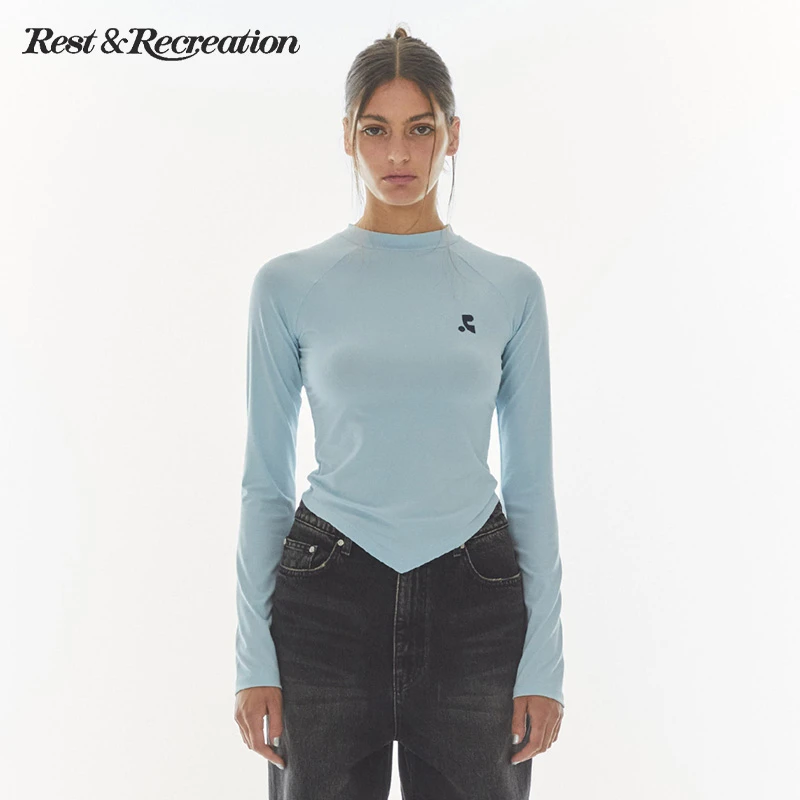 【明星同款】RestandRecreation官方尖角长袖T恤修身打底衫时尚休闲