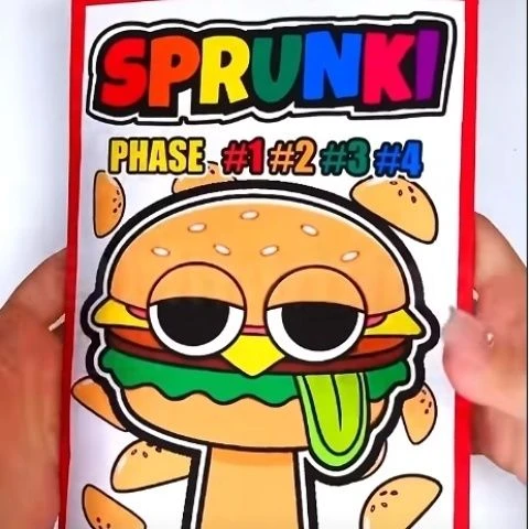 自制节奏盒子汉堡先生阶段女团盲袋儿童手工玩具DIY图纸材料包