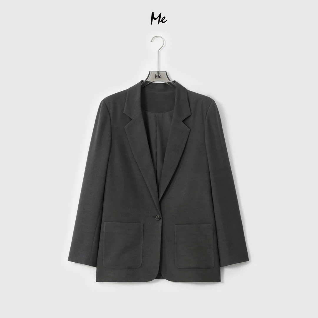 ME【格雷廓西】亚麻混纺中性老钱时尚百搭休闲一手长西装MESA0225