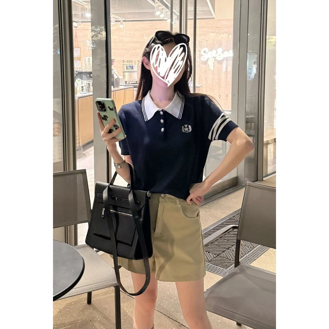 【小熊POLO】2025年法式气质设计感学院风韩系甜美减龄针织衫上衣女