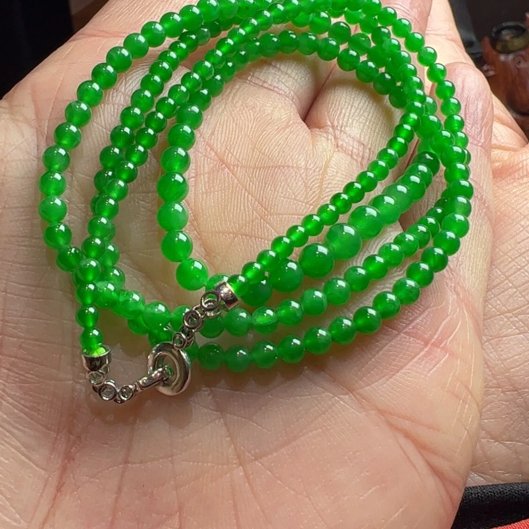 颈饰18K金镶嵌翡翠S****7缅料天然翡翠A货