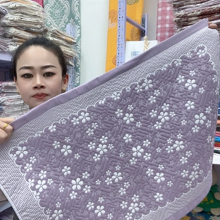 棉紫色雪花纯棉面料