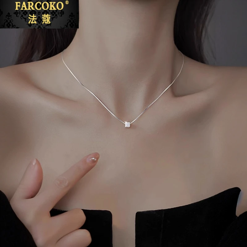 法蔻方糖项链女精致轻奢冷淡风锁骨链送女友老婆生日情人节礼物