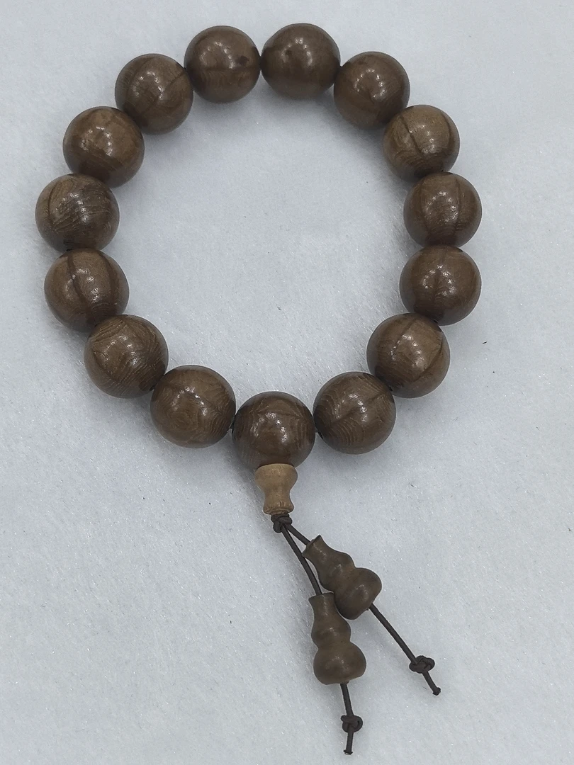 1.5五台山六道木佛珠手串秦岭龙纹桃核