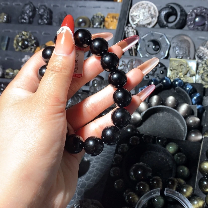 【闪购商品】黑曜岩手链未镶嵌明***近