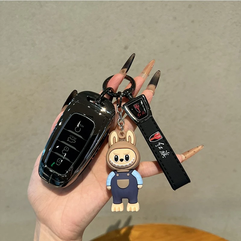 适用红旗H5钥匙套HS5/H9/HS3/H6/HS7/H7/E-HS9车包壳HQ9金属扣