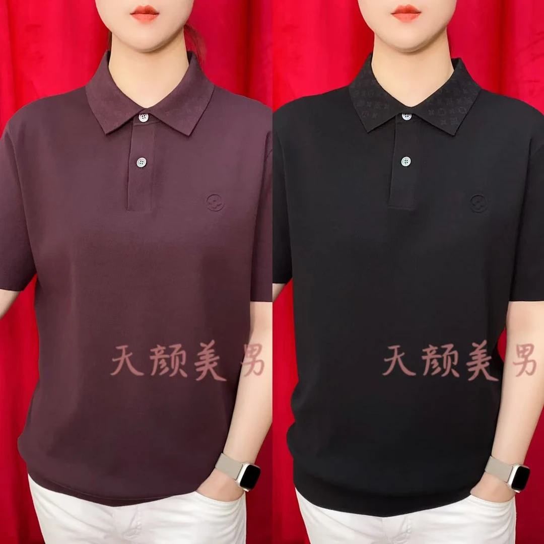2025秋季短袖时尚男人修身t恤常规翻领Polo衫短袖838