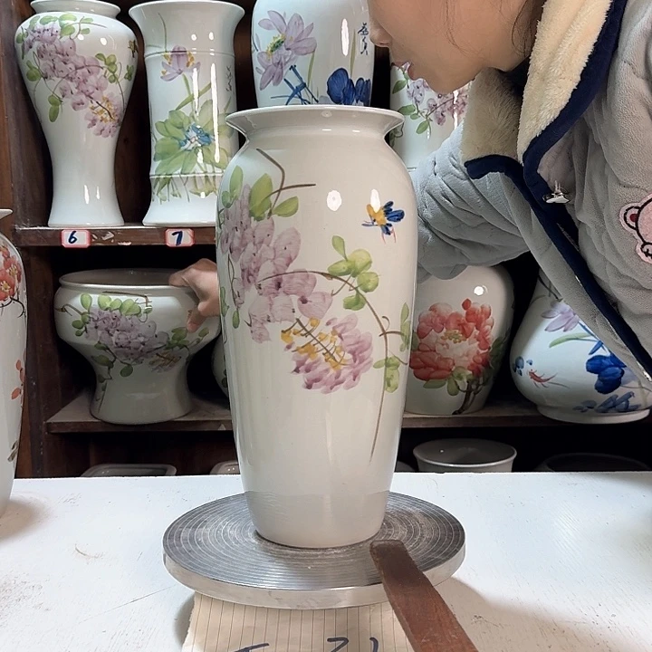 瓶高32紫藤瓷新款陶瓷