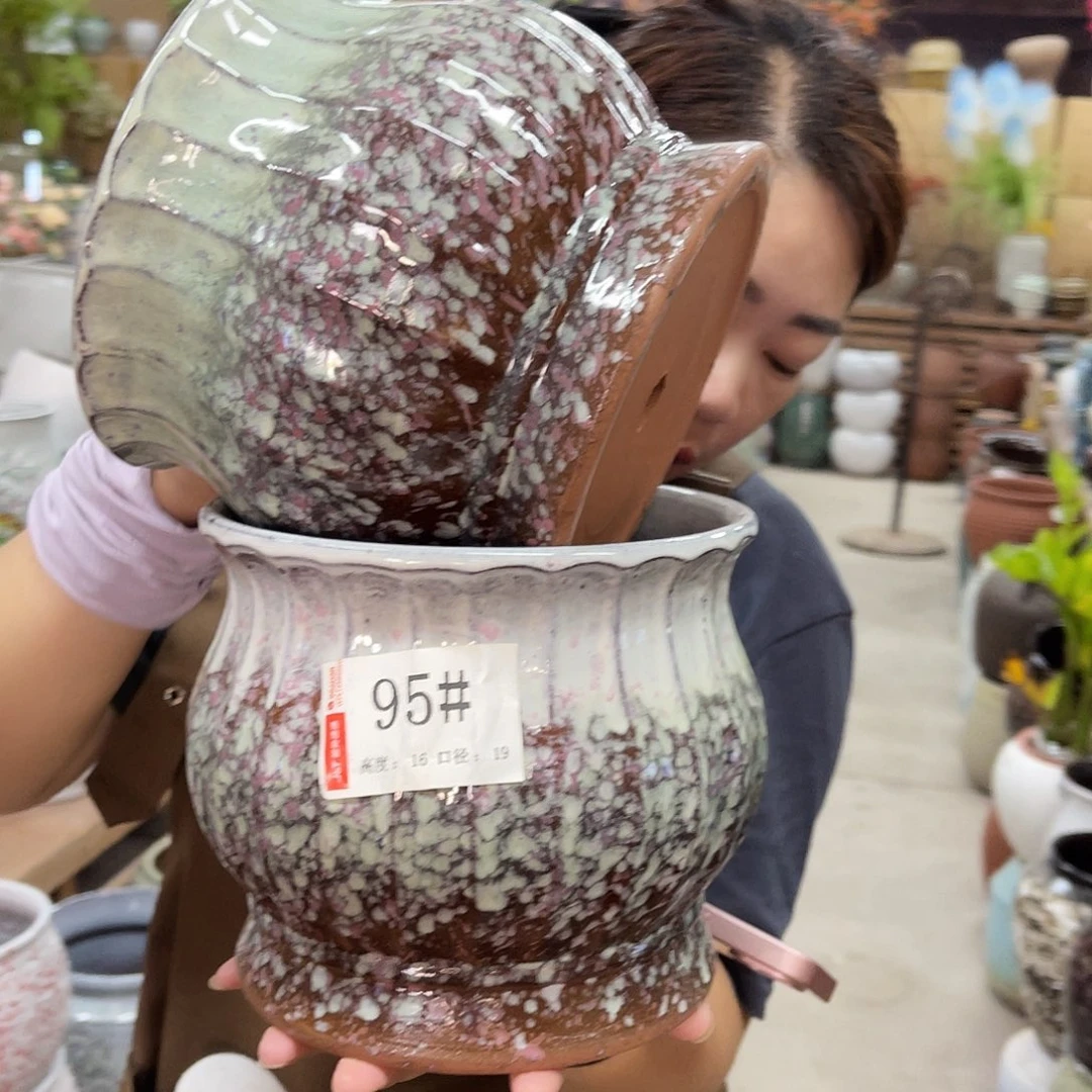 紫砂花盆高度16口径18厘米