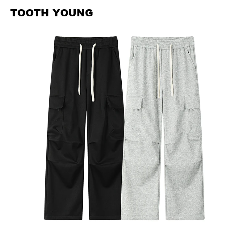 冯一&TOOTH YOUNG【模块软壳裤】冬季直筒加绒工装裤男银狐绒卫裤