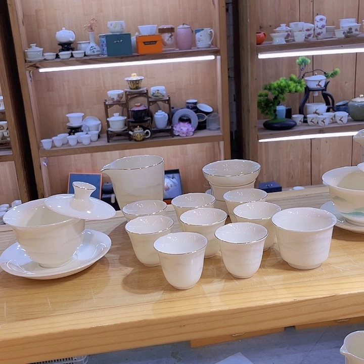 水墨千里羊脂玉套装