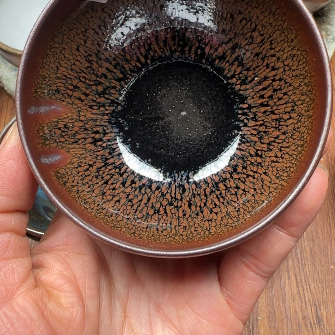 柴烧建盏茶盏杯茶杯734