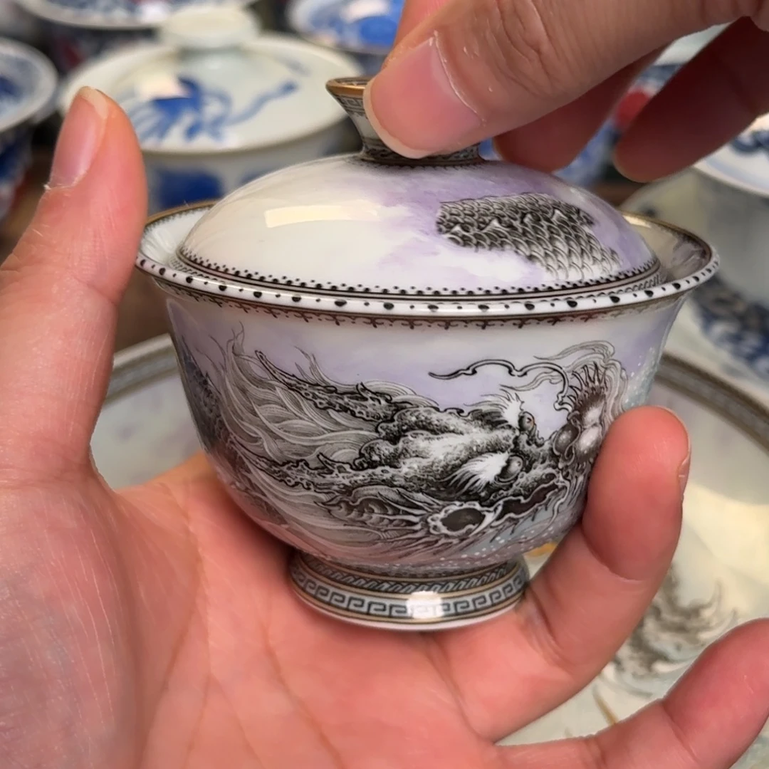 雪***棒纯手工手绘陶瓷茶具