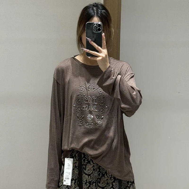 【现货】ICE DUST25冬季新款烫钻LOGO长袖T恤