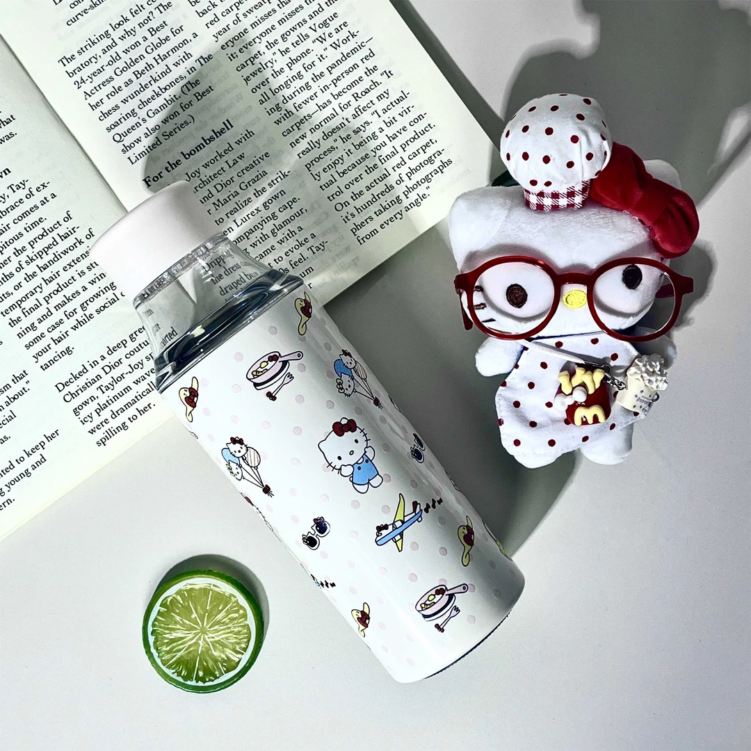 hellokitty保温杯带茶隔可爱杯子女生花果杯车载杯上学便捷杯子