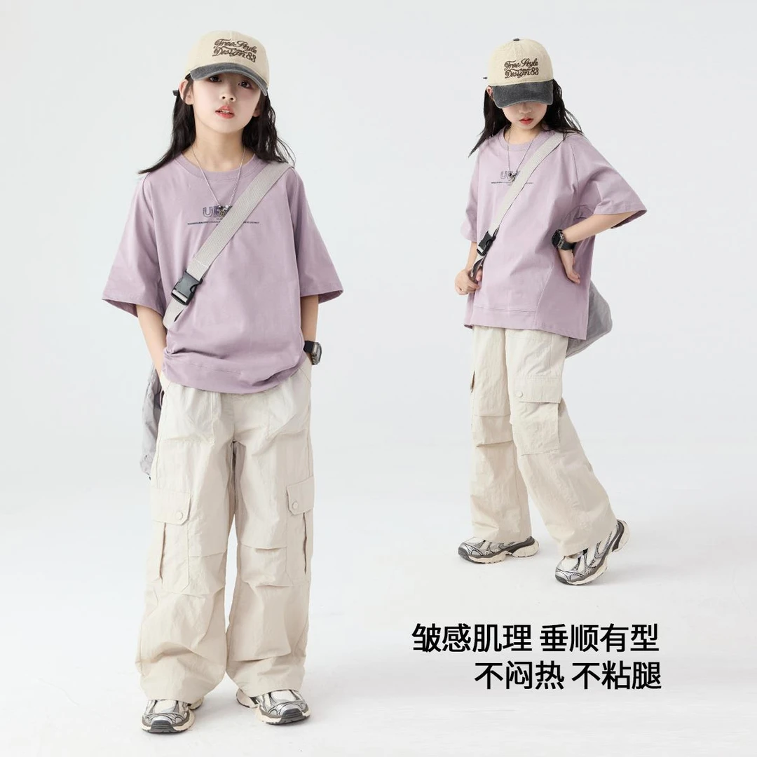 FAVMARTHA女童夏季套装儿童2025新款洋气时髦网红短袖女大童夏装