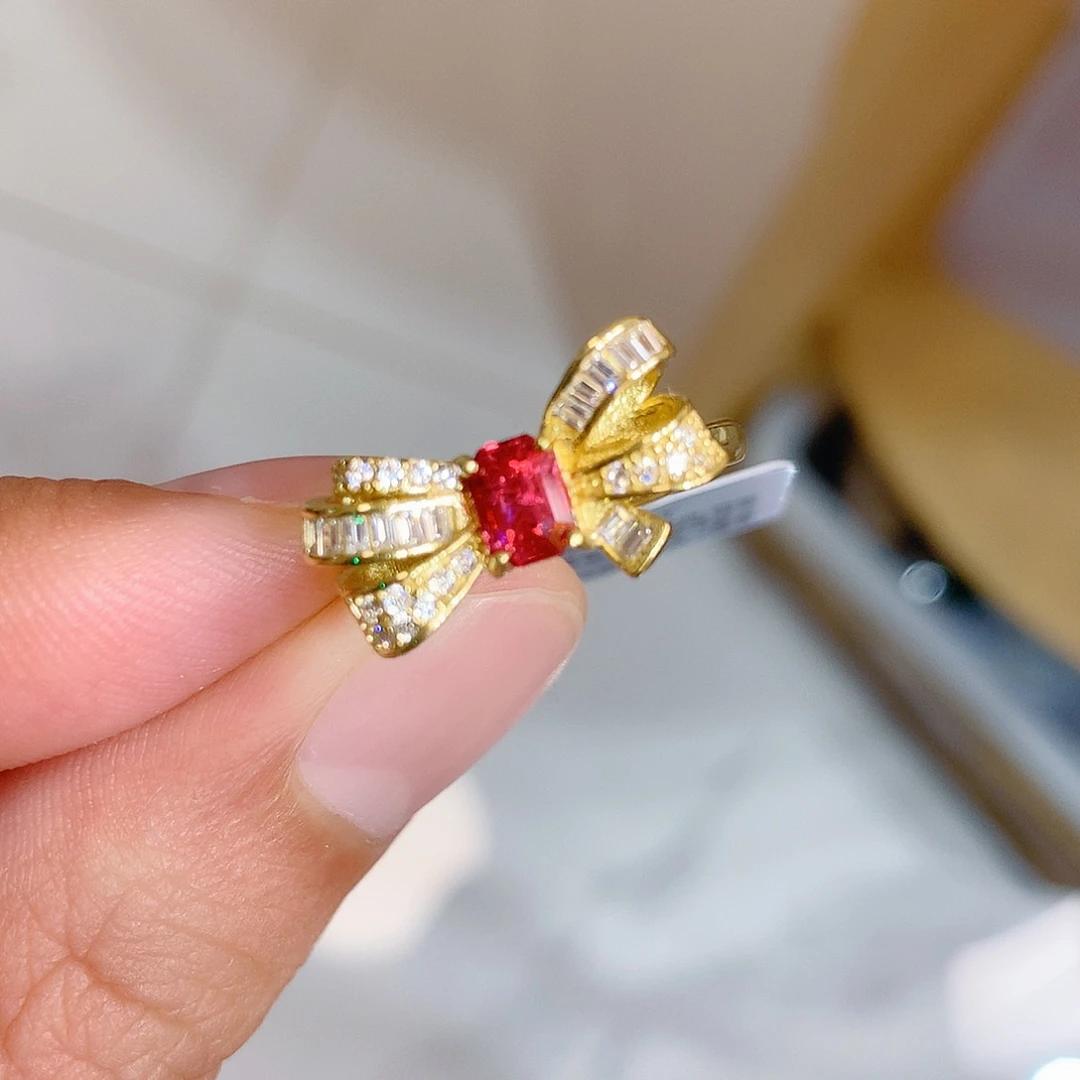 尖晶石戒指银S925镶嵌