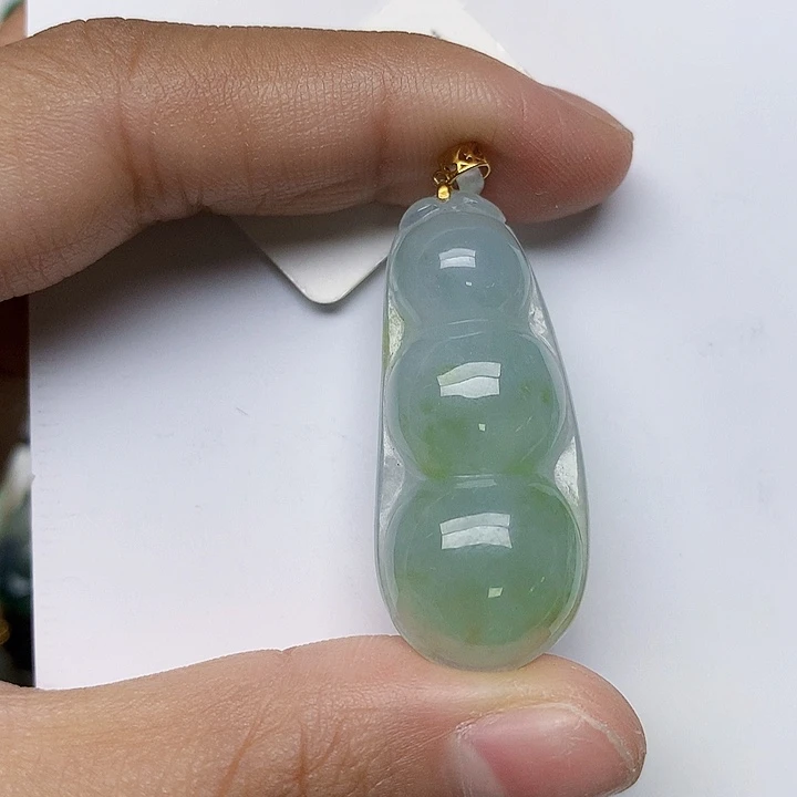 颈饰18K金镶嵌翡翠天然翡翠