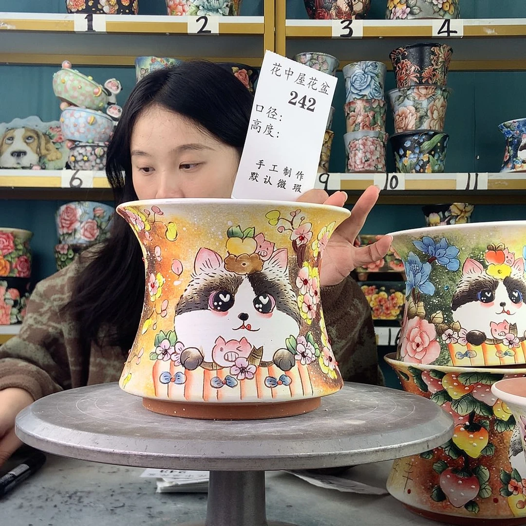 陶景德镇手工花盆242