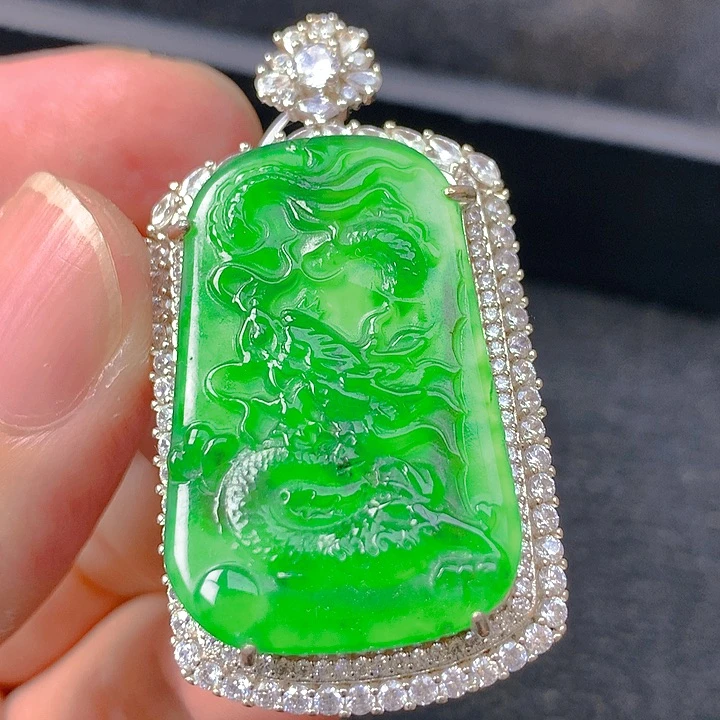 翡翠银S925镶嵌颈饰