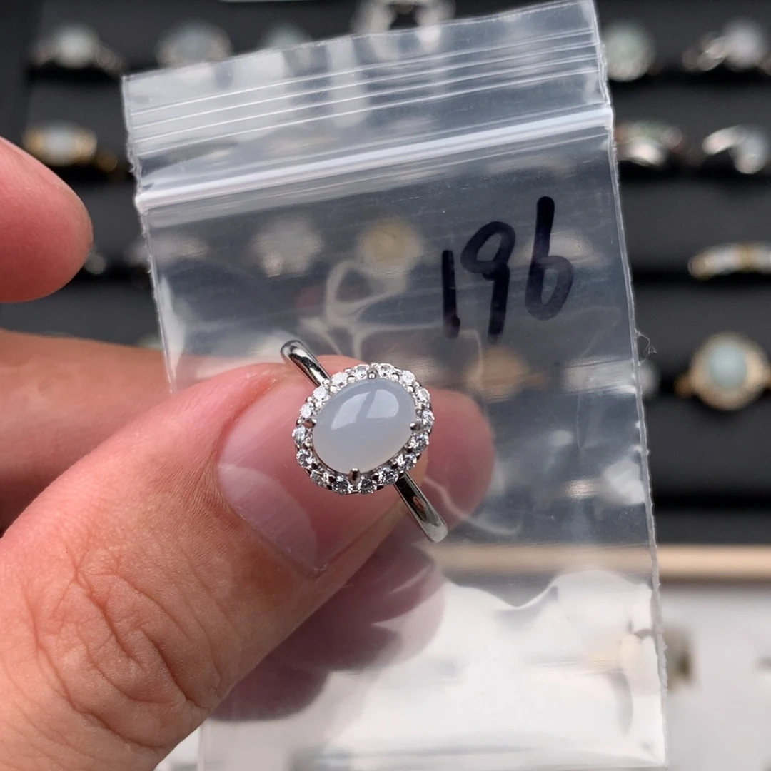 翡翠银S925镶嵌戒圈196
