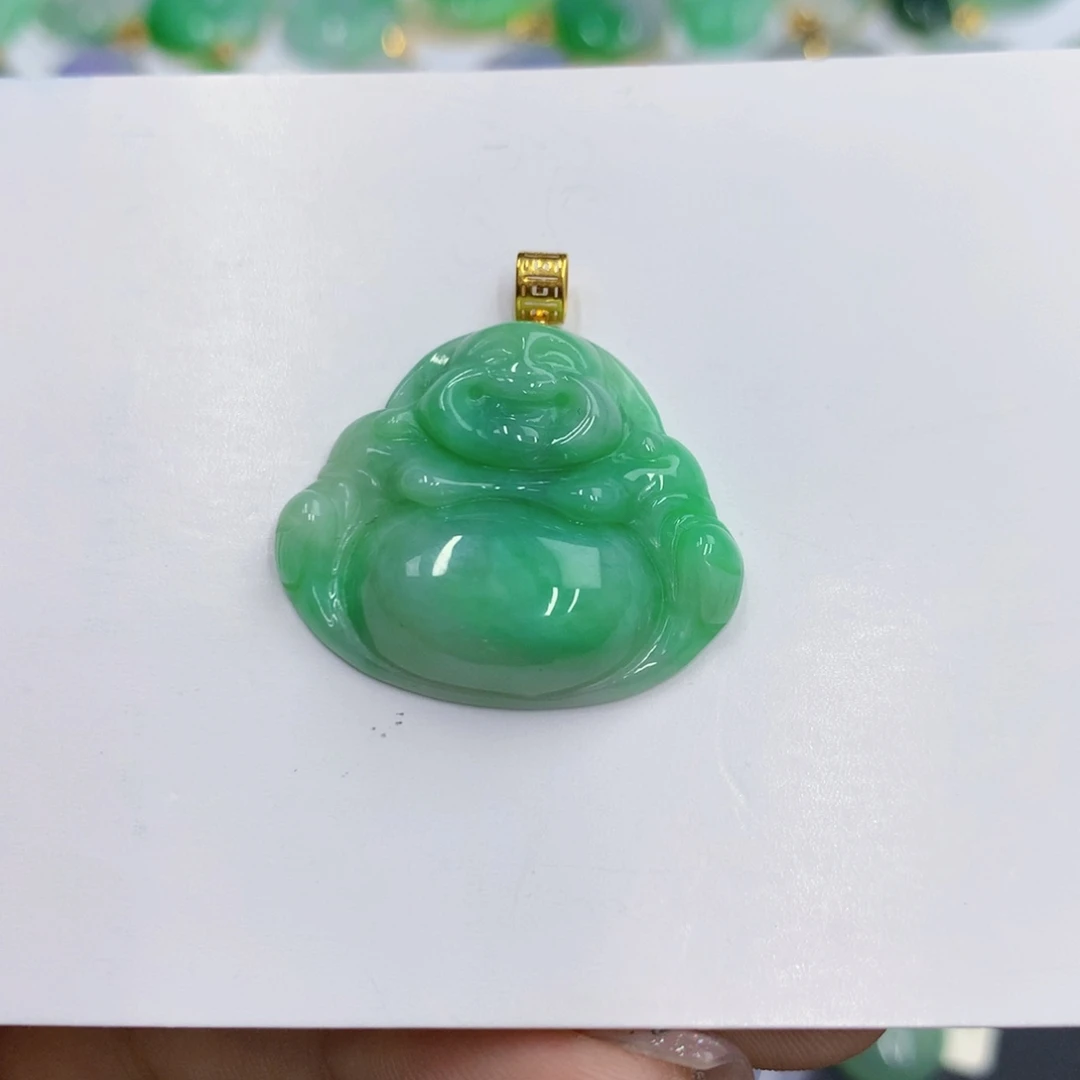 颈饰18K金镶嵌翡翠翡翠