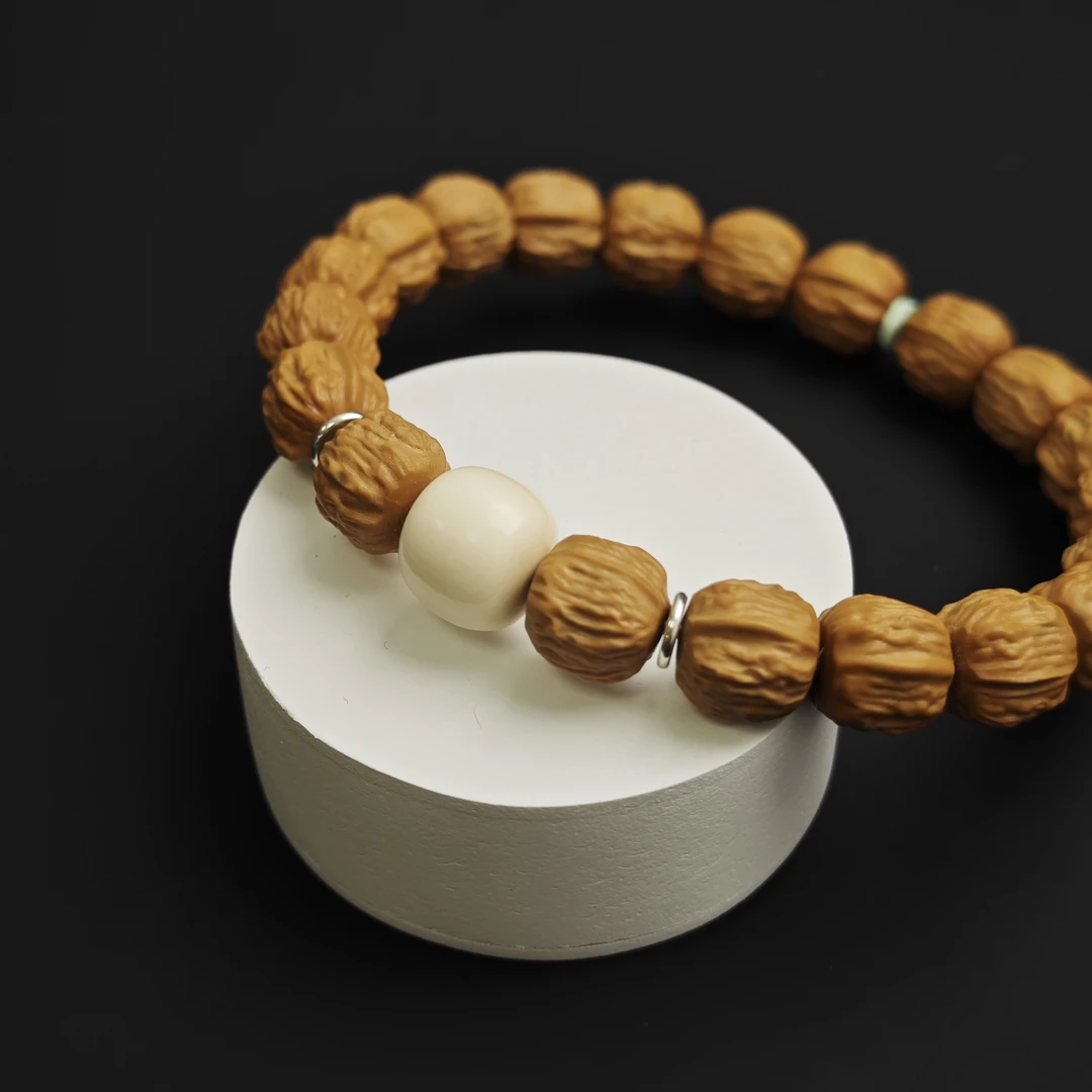 S5901-1【金蟾蛤蟆背】干磨猴头核桃雕刻手串（送工具）