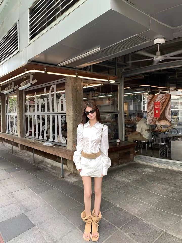 2025秋季新款洋气衣服女设计感时尚显瘦高腰连衣裙百搭长袖衬衫裙