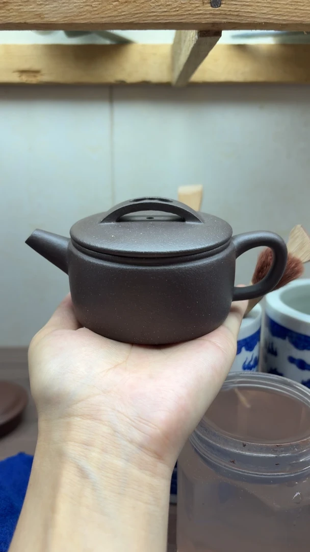 千禧紫泥（气窑烧制），半手工艺，汉瓦壶，容量170-180cc