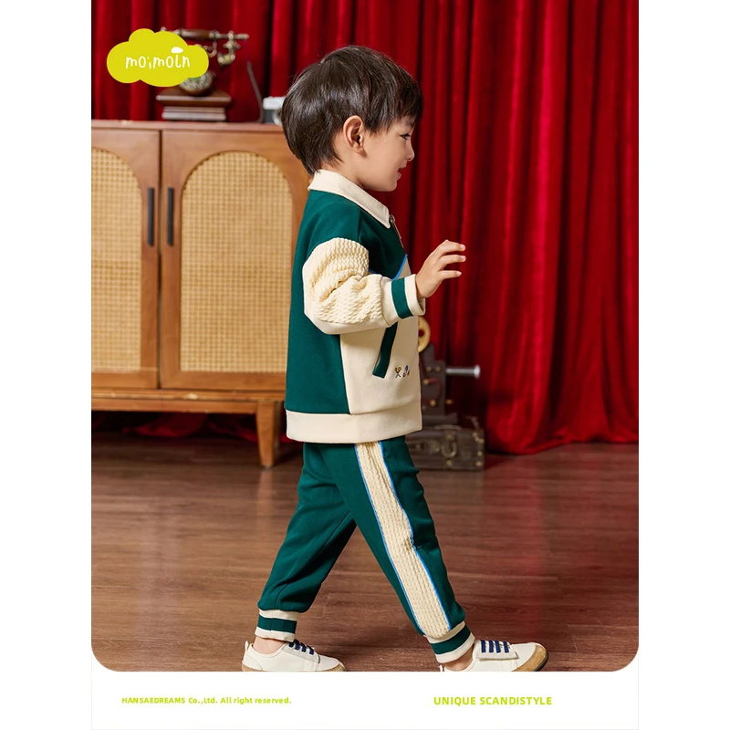 moimoln小云朵童装春季新款男童外套裤子两件套运动套装