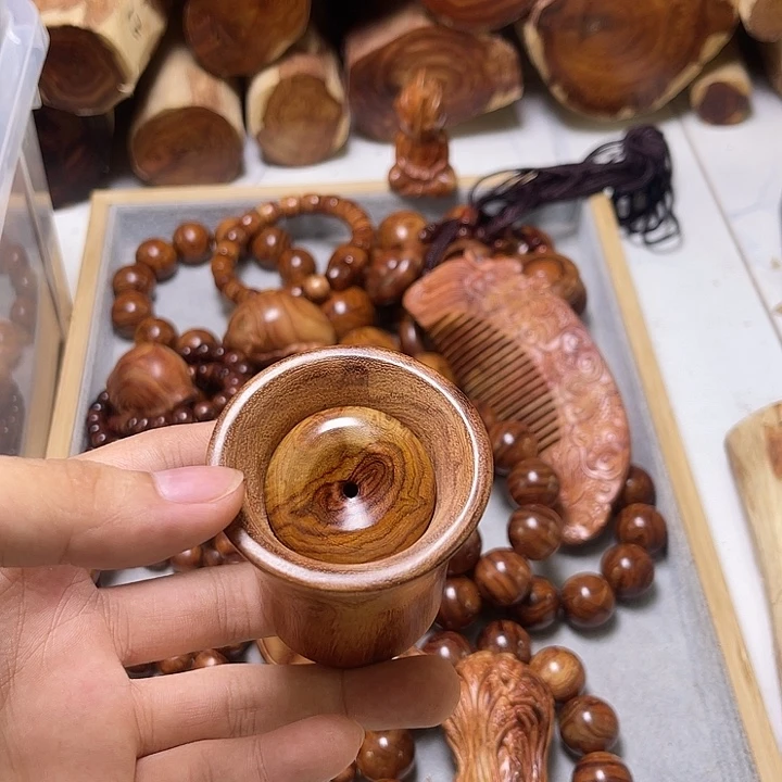 黄花梨杯子+平安扣