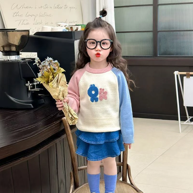 宝宝秋冬毛衣童装2025新款韩版女童针织衫上衣儿童洋气保暖打底衫