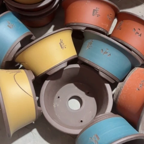 紫砂花盆100-9。18.5-9