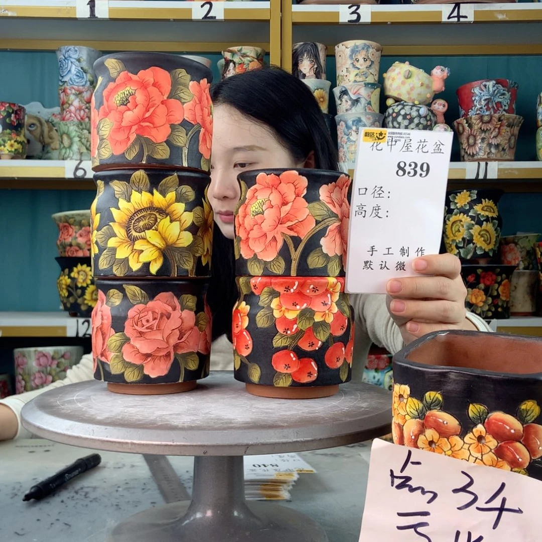 雨***陌陶景德镇手工花盆839