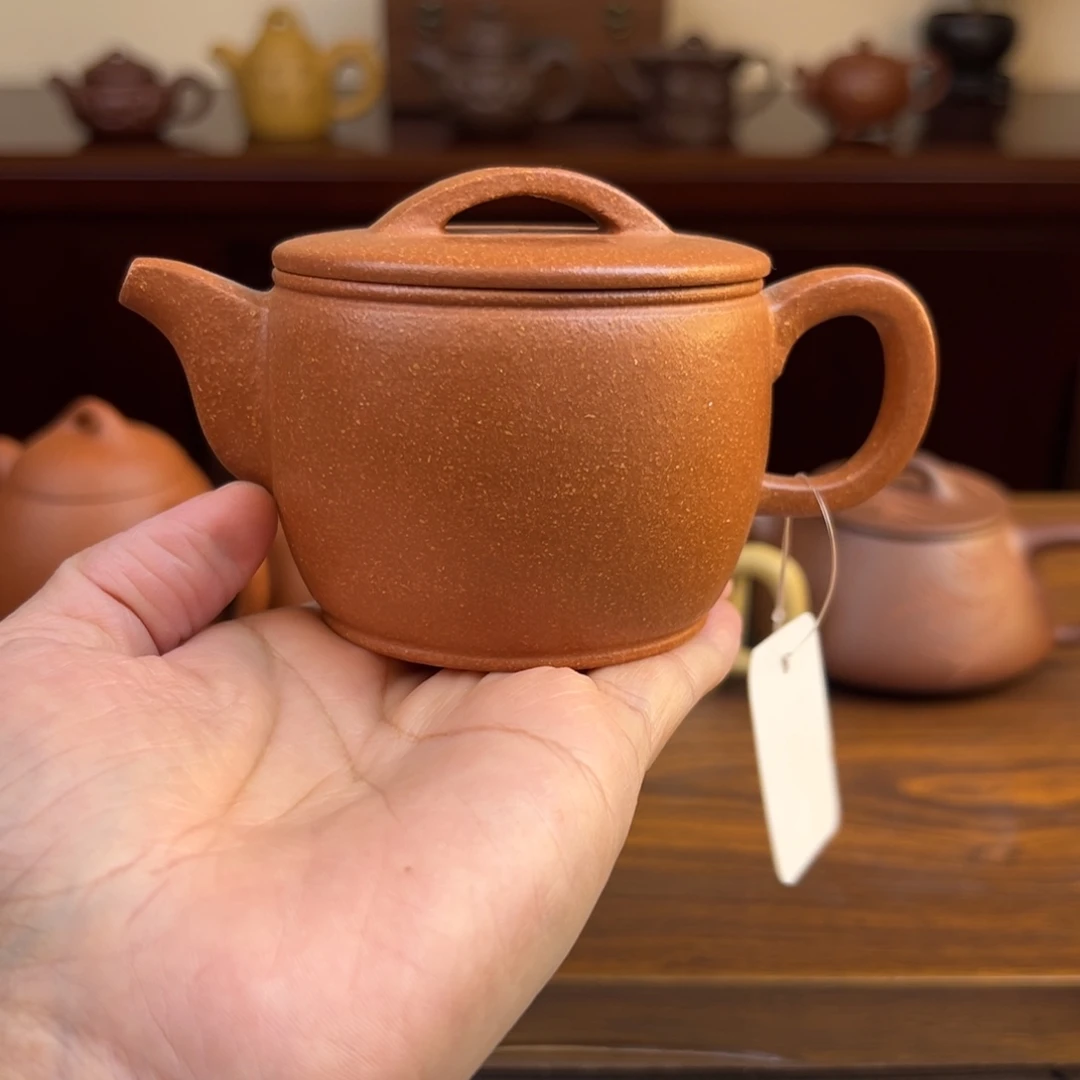 紫砂茶壶黄降坡汉瓦150cc瑕品