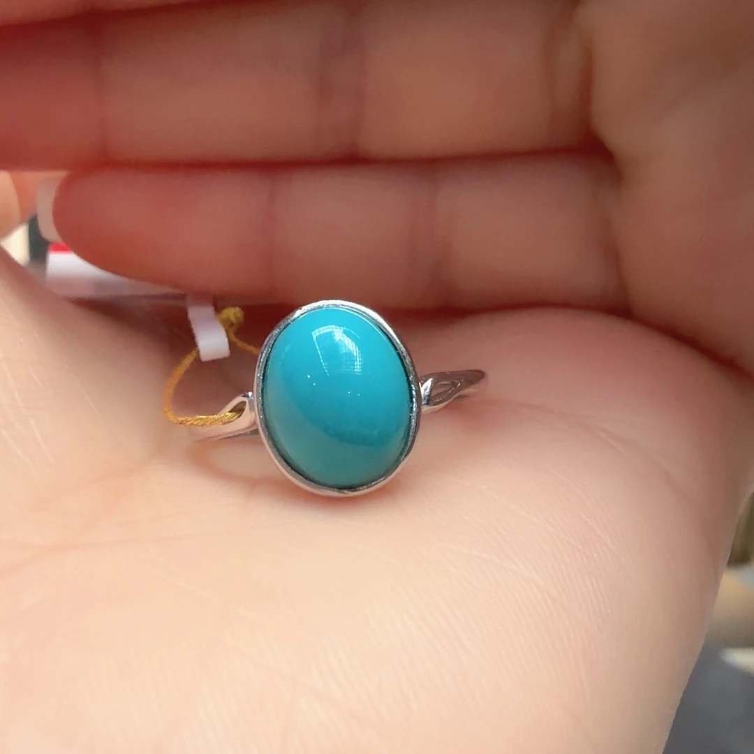 绿松石银S925镶嵌戒指