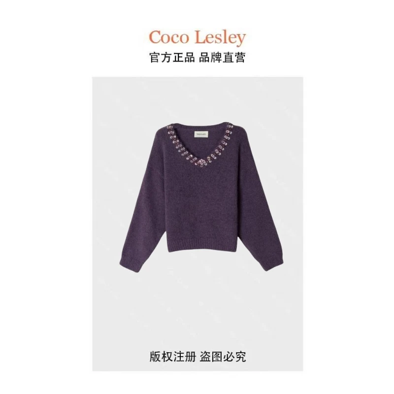 【宠粉专属】轻奢重工钉钻高档圆领针织衫毛衣女中长款显瘦秋冬