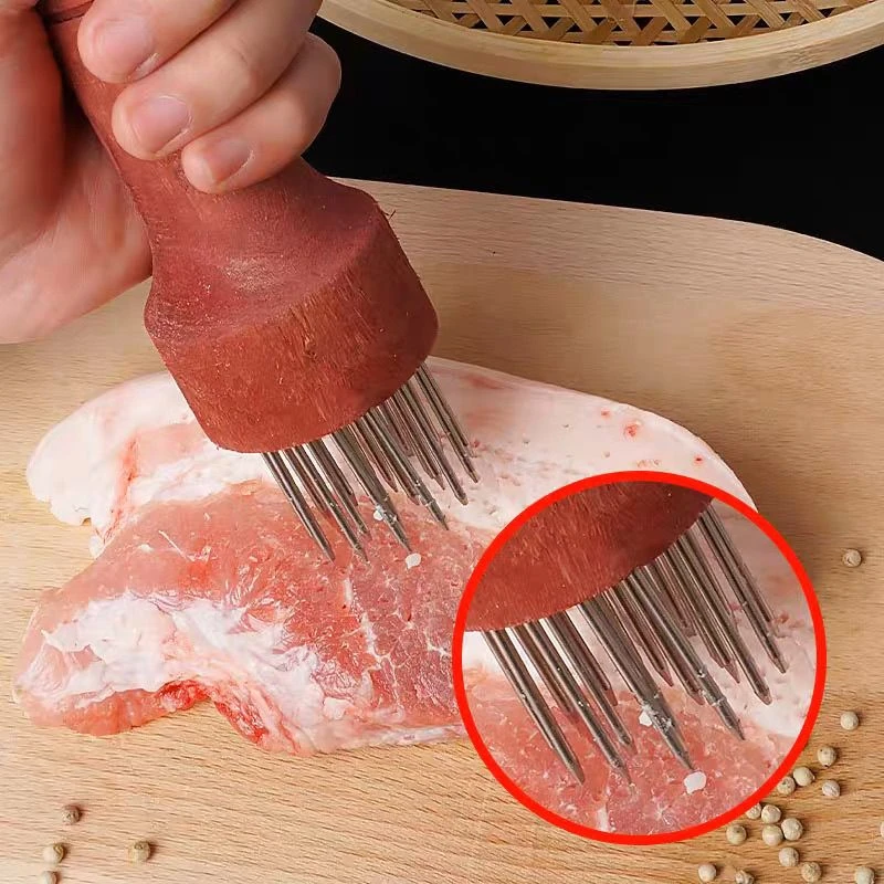 家用断筋嫩肉针猪扒鸡排鸡翅松肉针敲肉锤不锈钢牛排扎孔器猪皮插