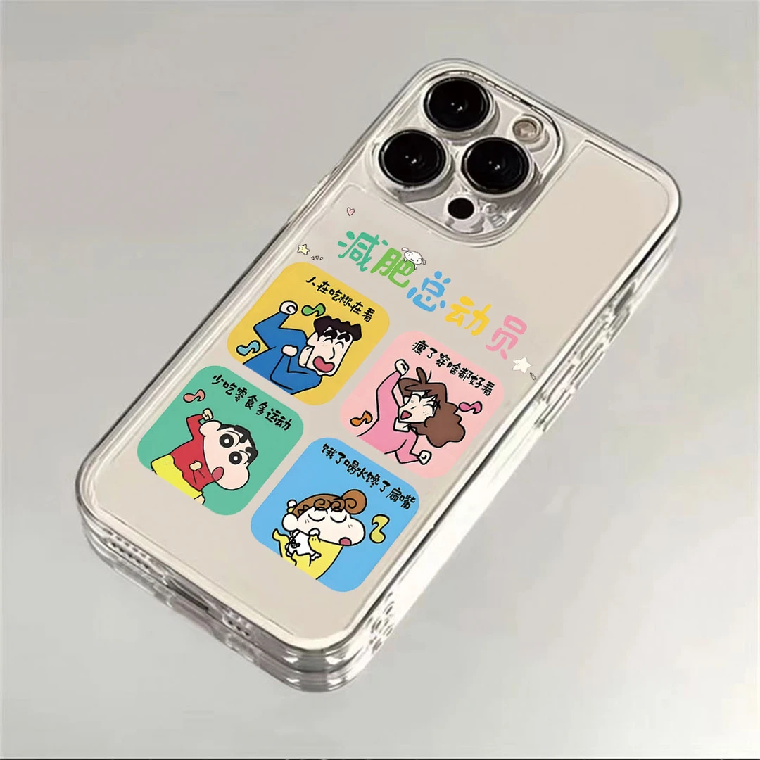 减肥小新适用于苹果15PROMAX小米华为手机壳小清新13简约12软壳11