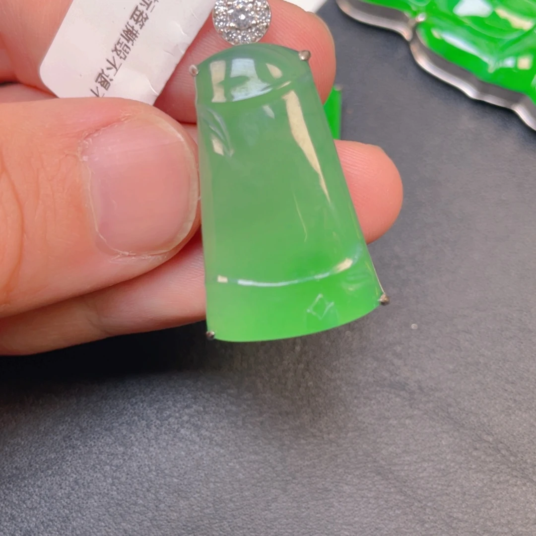 翡翠银S925镶嵌吊坠(不含链)