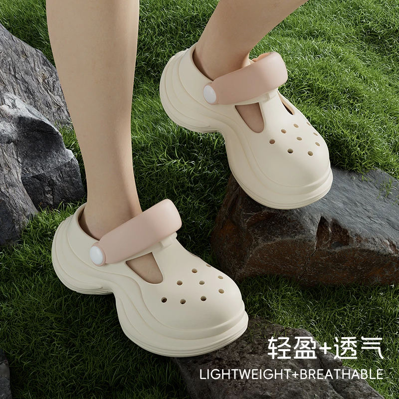 洞洞鞋女外穿厚底2025新款eva防滑防臭多巴胺沙滩增高凉拖鞋女夏
