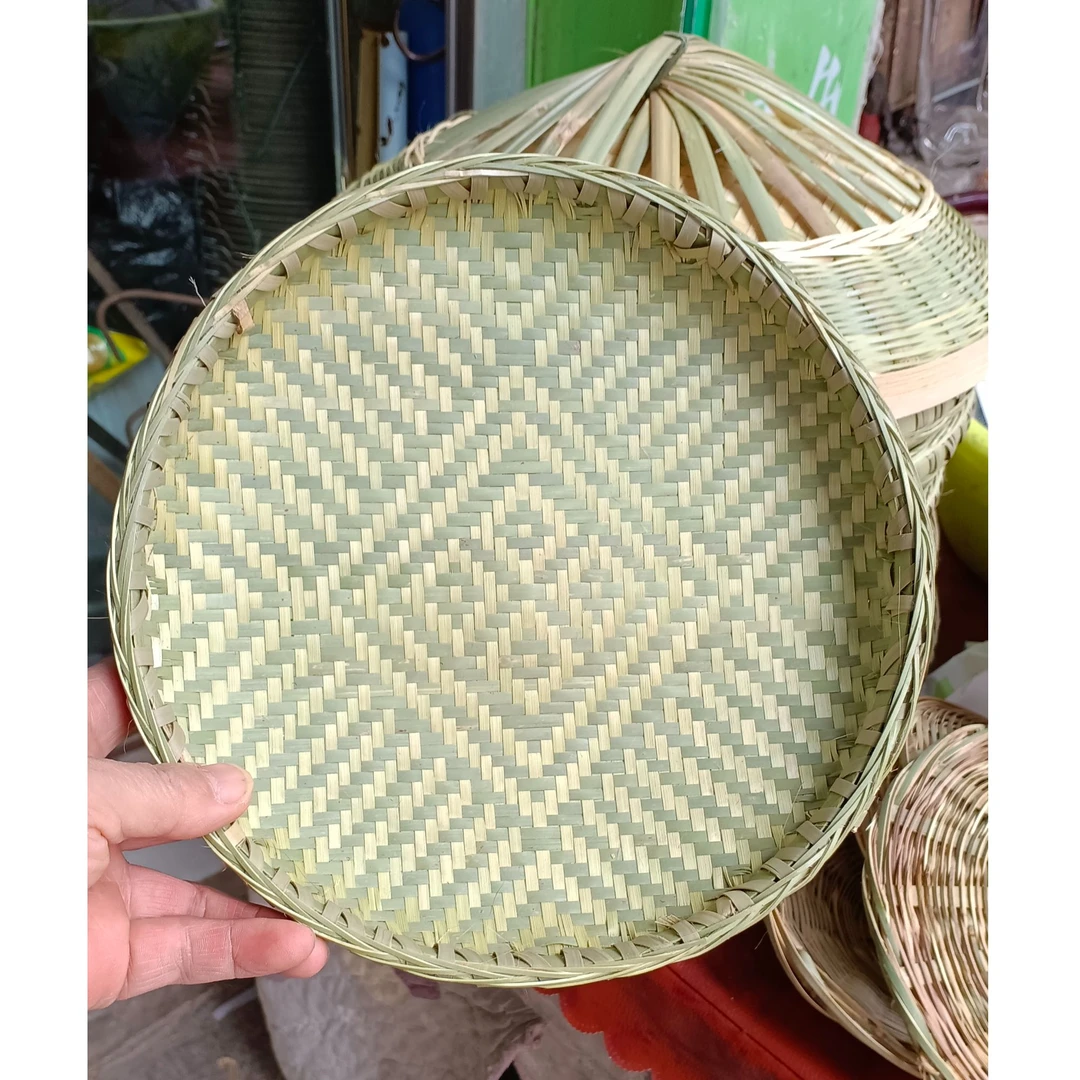 竹编制品簸箕竹筛淘米洗菜沥水笈箕筲箕晾晒收纳篮子火锅店家用
